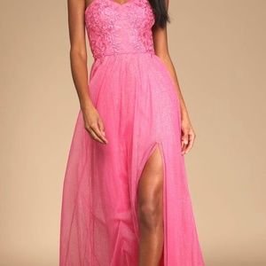 Lulus Pink Floral Maxi Dress